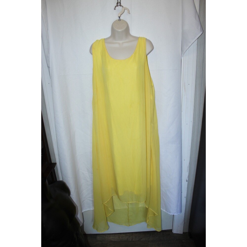 Ashley Stewart 22/24 Dress + 2X Sweater Cardigan Women Yellow Set Outfit Lemon - Picture 7 of 16